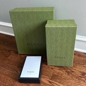 3 Gucci Green Black White EMPTY Shoe Boxes & Accessories Gift Box